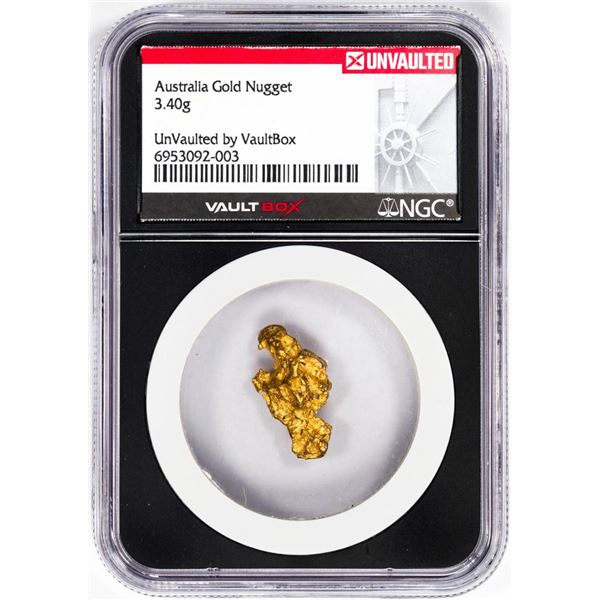 3.40 Gram Australia Gold Nugget NGC Vaultbox Unvaulted