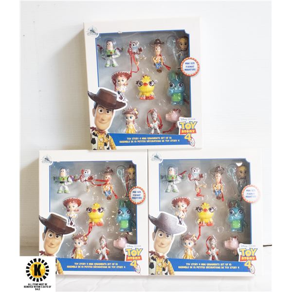 SET OF THREE DISNEY TOY STORY 4 CHRISTMAS