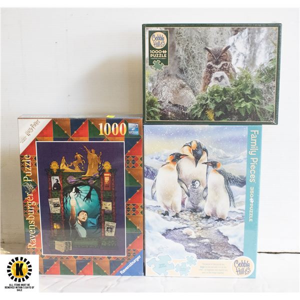 THREE NEW AND SEALED PUZZLES,