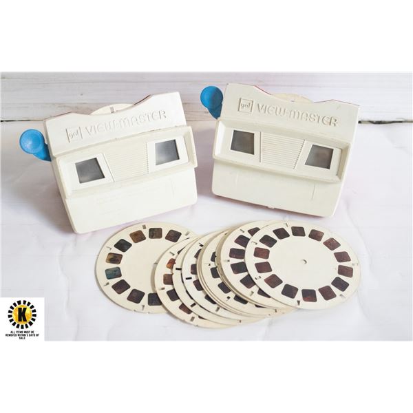 TWO VINTAGE VIEWMASTERS WITH SLIDES,