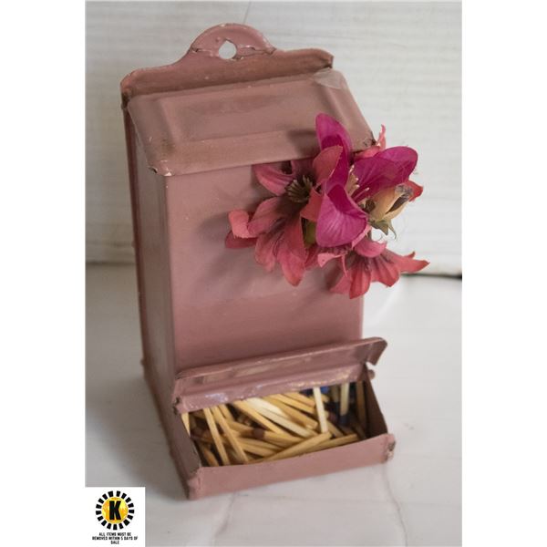 VINTAGE MATCHSTICK DISPENSE UNIT W/