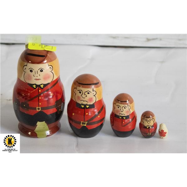 5PC RCMP MATRYOSHKA NESTING DOLL