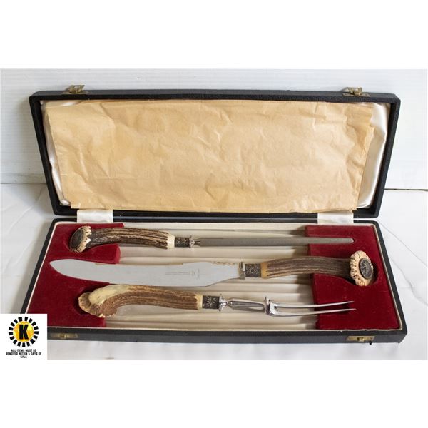 LEE & WIGFULL DOUBLE GROUND ANTLER HANDLE