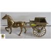 Image 1 : BRASS HORSE & BUGGY 11 INCHES