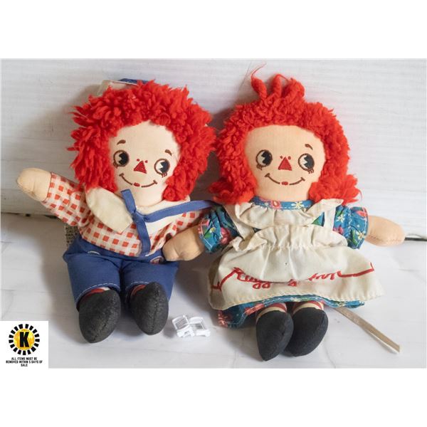 VINTAGE 3INCH RAGGEDY ANN&ANDY DOLLS