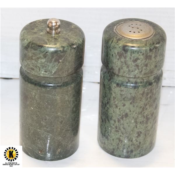 SOLID STONE SALT & PEPPER SHAKERS