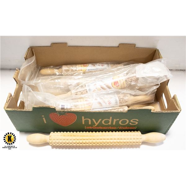 NATURAL RAW WOOD MANUALLY REFINED ROLLING PINS NEW