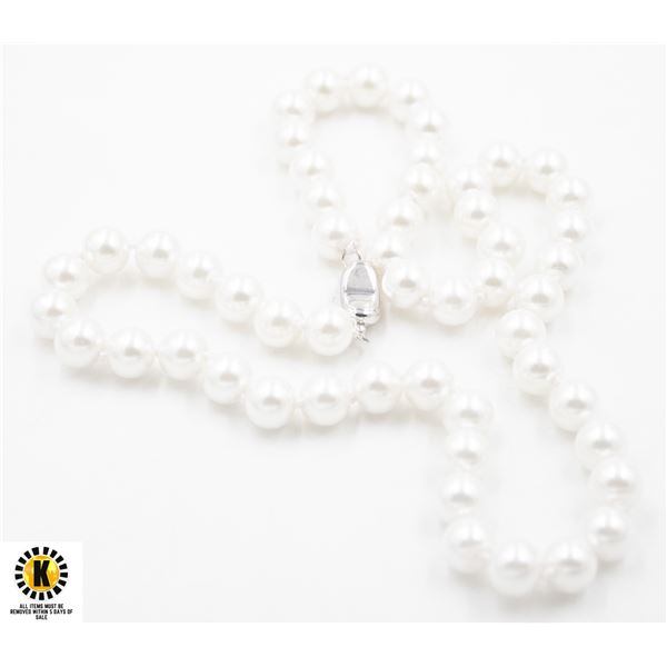 #48-SEA SHELL PEARL NECKLACE  18"