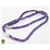 #86-NATURAL AMETHYST& PEARL NECKLACE 18"