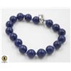 #68-NATURAL LAPIZ LAZULI BRACELET 7.5"