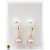 Image 1 : #27- SEA SHELL PEARL EARRINGS  2PAIR
