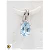 #118-BLUE TOPAZ & CZ PENDANT