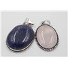 Image 1 : #252-NATURAL LAPIZ LAZULI & ROSE QUARTZ PENDANT