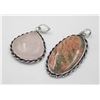 Image 1 : #254-NATURAL UNAKIA & ROSE QUARTZ PENDANT