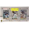 Image 1 : 3 ROOKIE BASEBALL CARDS IN HARD CASES
