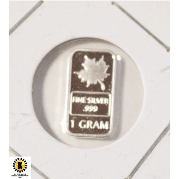 1 GRAM SILVER MAPLE BAR