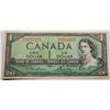 Image 1 : 2)  CANADIAN $1.00 BANKNOTE FROM 1954.