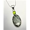 Image 1 : 15)  NATURAL GREEN SWISS OVAL OPAL PENDANT WITH