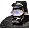 Image 1 : 20)  MAUVE OPALINE AND AMETHYST SIZE 8.75 RING,