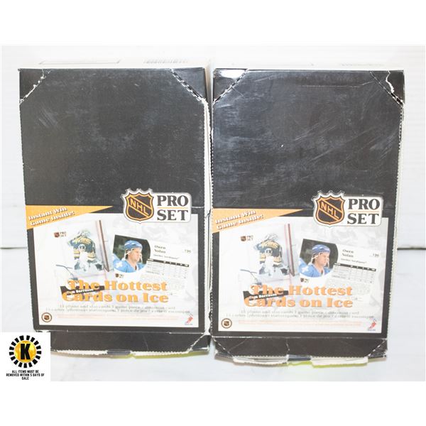 2 BOXES OF OPENED HOCKEY CARDS MOSTLY PROSET