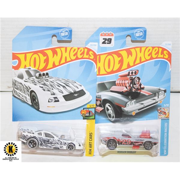 TWO SEALED HOTWHEELS CARS RODGER DOGER & MUSTANG