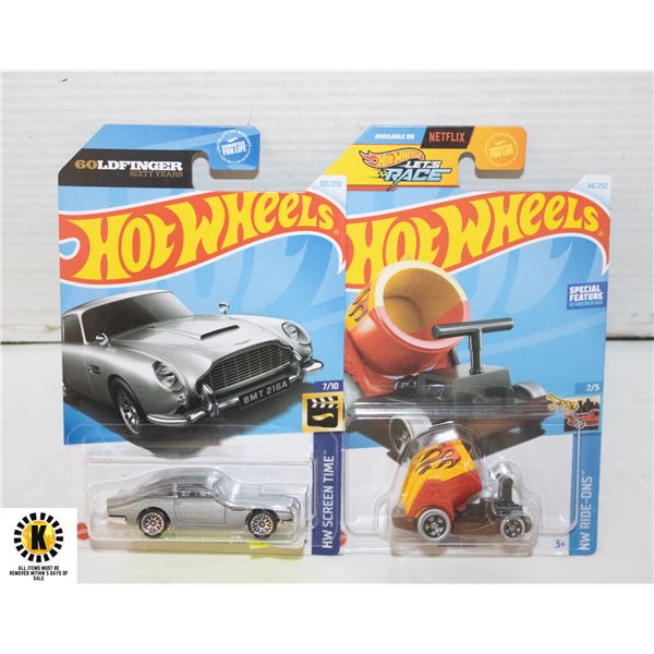 TWO SEALED HOTWHEELS CARS BOOM CAR & ASTON MARTIN