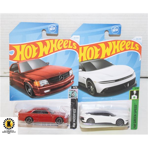 TWO SEALED HOTWHEELS CARS DELOREAN ALPHAS &