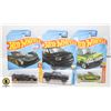 Image 1 : THREE SEALED HOTWHEELS CARS CUSTOM '72 CHEVY LUV,
