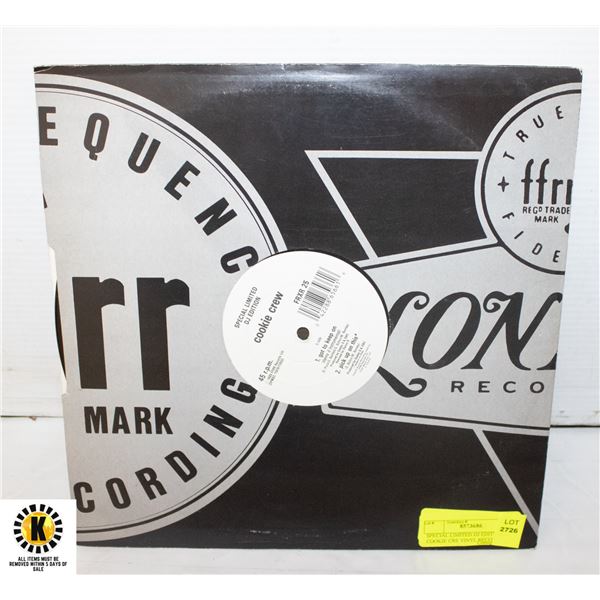 SPECIAL LIMITED DJ EDITION COOKIE CRE VINYL RECORD