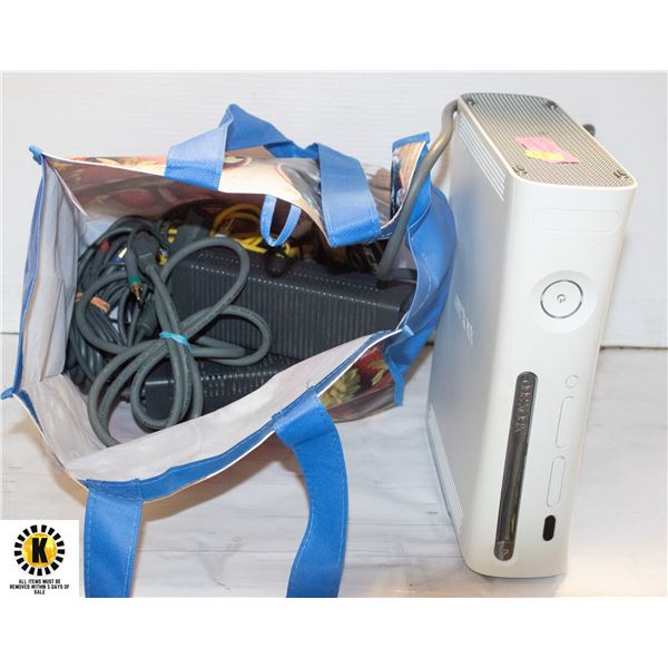 XBOX 360 WITH POWER CABLES & AV CABLES