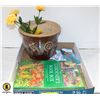 Image 1 : LRG FLOWER POT W BOX SET GARDEN