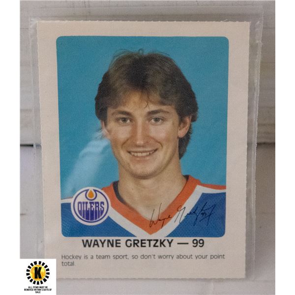 WAYNE GRETZKY '85 EDM. OILERS RED ROOSTER CARD