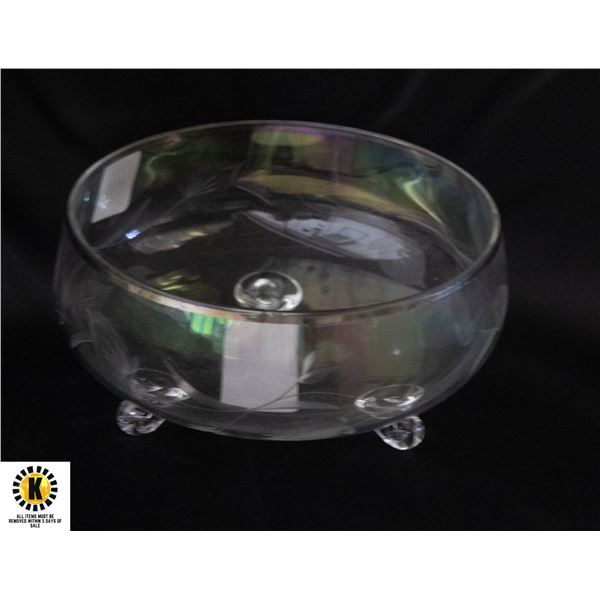 THREE FOOTED CUT CANDY BOWL