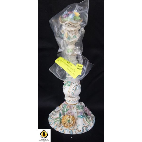 PORCALIN TWO PIECE CANDLE STICK