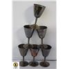 Image 1 : SILVER PLATE WINE GLASSES CUT STEMS