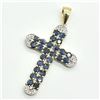 Image 1 : BZ1821-171 GOLD PLATED SIL BLUE SAPPHIRE PENDANT