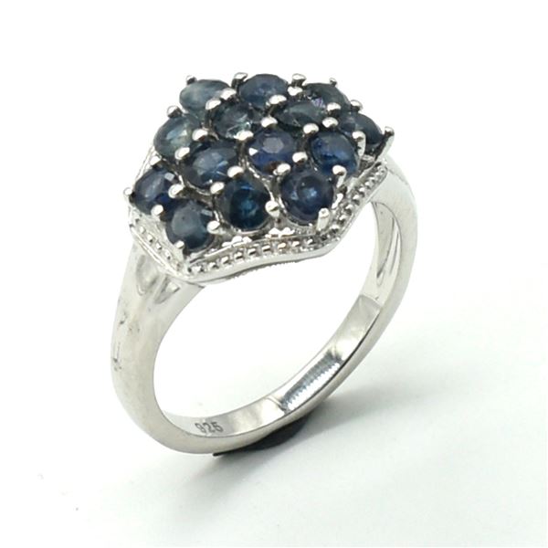 BZ1821-160 SILVER BLUE SAPPHIRE(3.6CT) RING