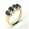 Image 1 : BZ1821-162 GOLD PLATED SIL BLUE SAPPHIRE RING