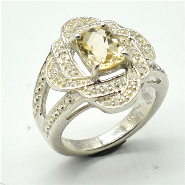 BZ1821-166 SILVER CITRINE CZ(2.7CT) RING