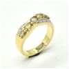 BZ1821-152 GOLD PLATED GREEN SAPPHIRE WHITE TOPAZ
