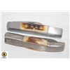 Image 1 : 2 NEW TWIN TREE "BONE HANDLED" FOLDING KNIVES