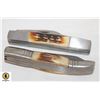 Image 1 : 2 NEW TWIN TREE "BONE HANDLED" FOLDING KNIVES