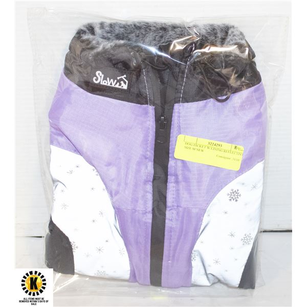 DOG JACKET W/LINING REFLECTIVE SIZE M NEW