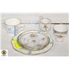 Image 1 : THREE TEACUPS + DESERT PLATE (WEDGEWOOD, ROYAL