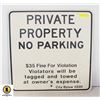 Image 1 : PRIVATE PROPERTY NO PARKING METAL SIGN 24" X 24"