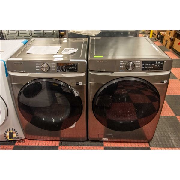 NEW S&D SAMSUNG GREY STEAM FRONT LOAD WASHER AND
