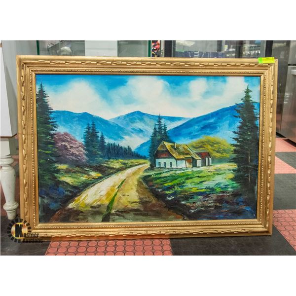 ANTIQUE ORIGINAL OIL ON CANVAS FRAMED SIGNED