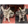 Image 1 : PAIR OF CONCRETE OUTDOOR PLANTER DONKEYS H-23"