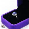 Image 2 : #177-2.20 CT 6 X 8 TANZANITE STONE SET IN 925 SILV