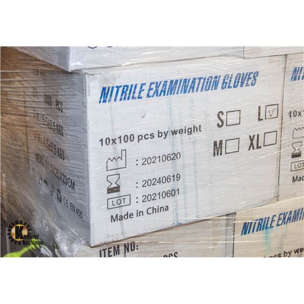 CASE OF NITRILE EXAMINATION GLOVES SIZE LRG 1000PC